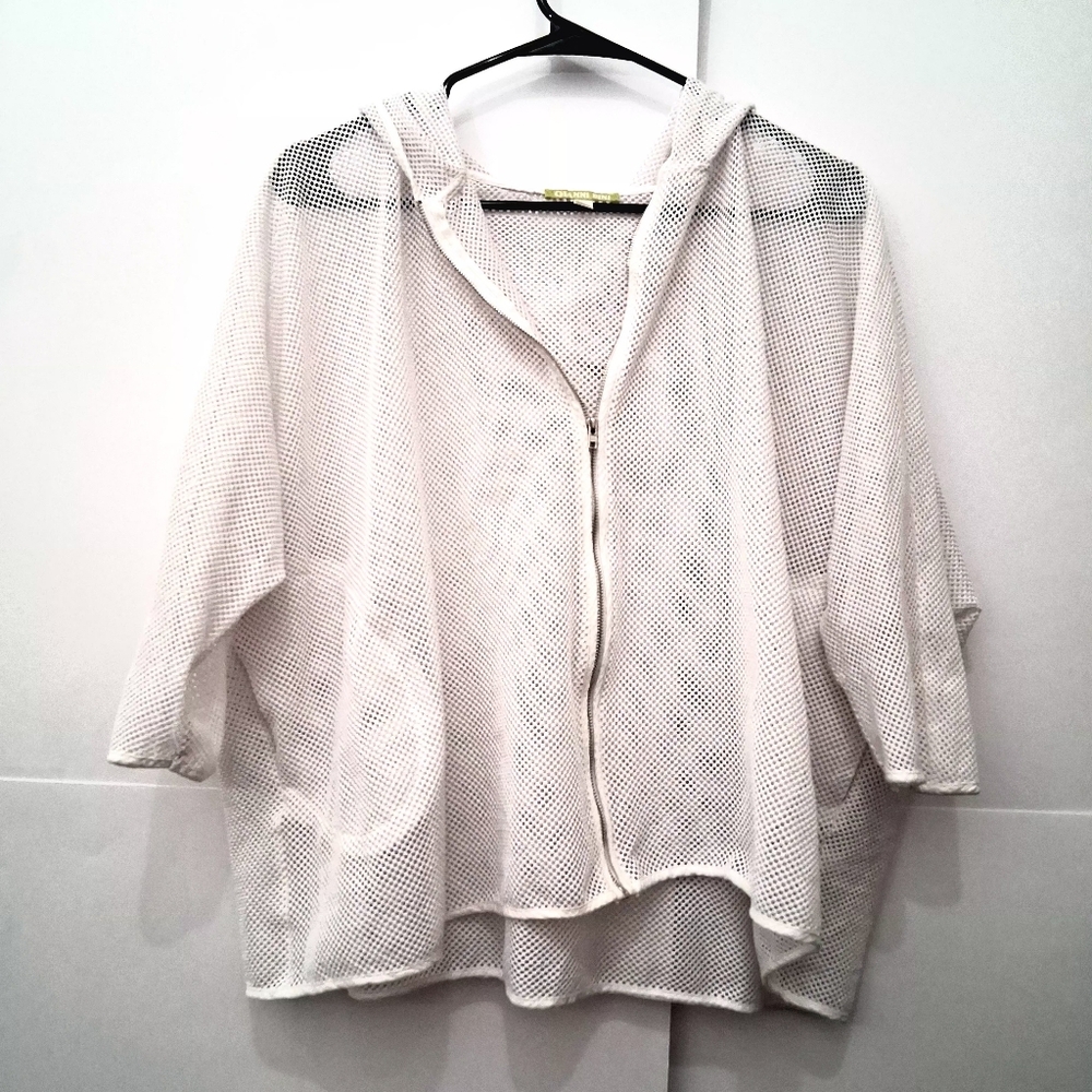 Gianni Bini White Mesh Swim Coverup Size Medium Oversize